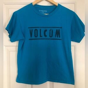 Volcom Shirt Boys Blue Sz M Skateboard Skating Skater Kids Youth Short Sleeve